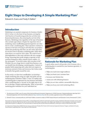 Eight Steps to Developing a Simple Marketing Plan1 Edward A