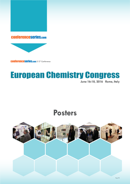 European Chemistry Congress June 16-18, 2016 Rome, Italy