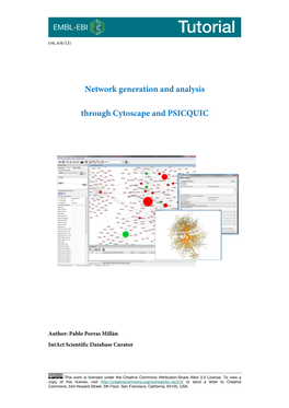 Network Generation and Analysis Through Cytoscape and PSICQUIC