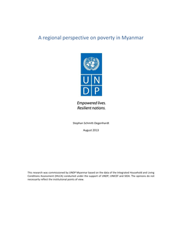 A Regional Perspective on Poverty in Myanmar
