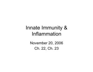 Innate Immunity & Inflammation