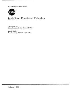 Initialized Fractional Calculus