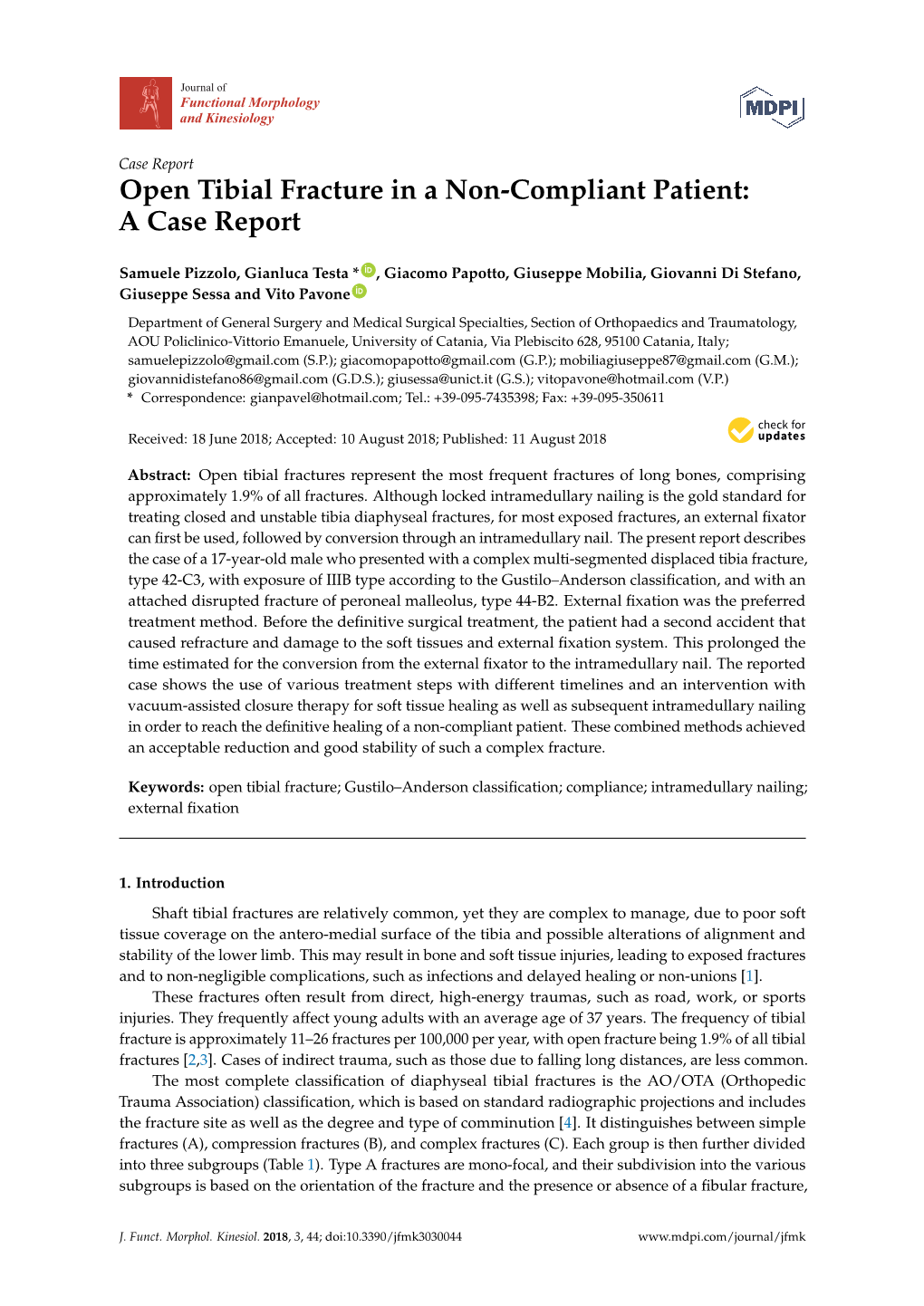 Open Tibial Fracture in a Non-Compliant Patient: a Case Report