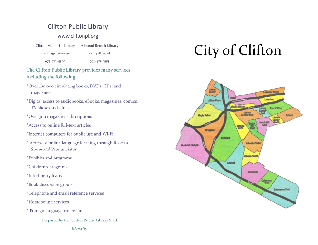 City of Clifton 973-772-5500 973-471-0555