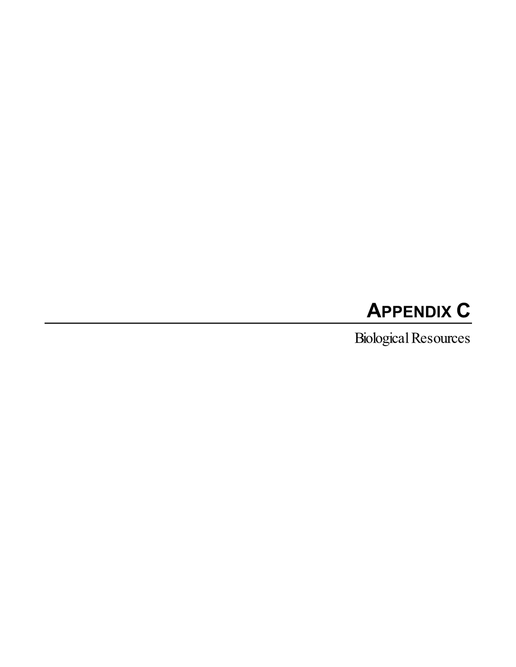 APPENDIX C Biological Resources