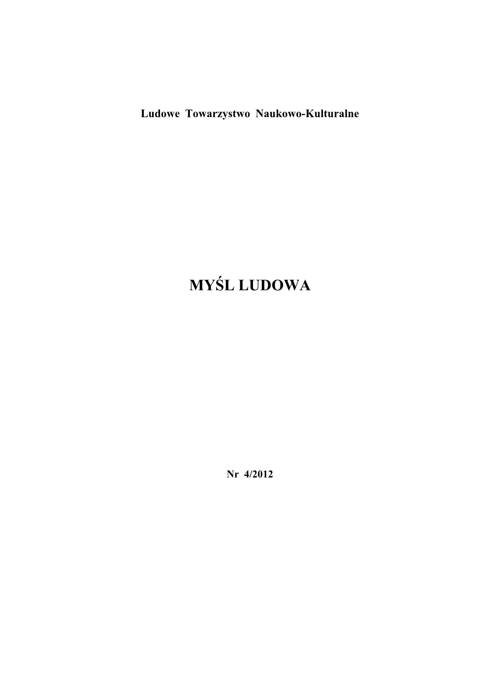 Mys´L Ludowa