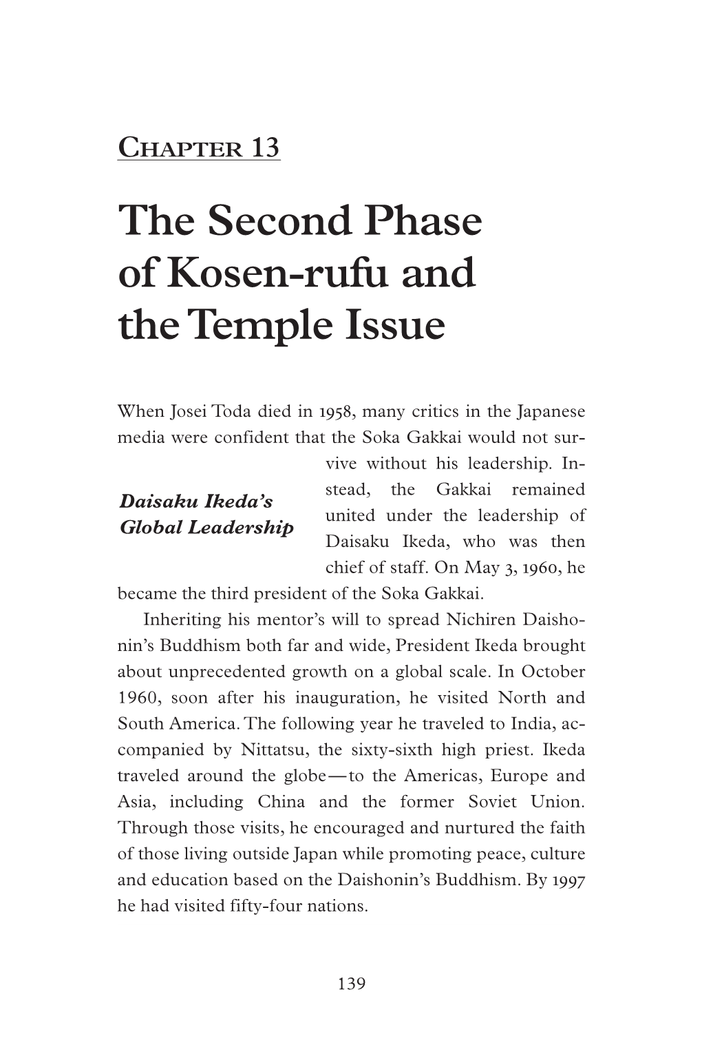 Chapter 13: the Second Phase of Kosen-Rufu and the Temple Issue