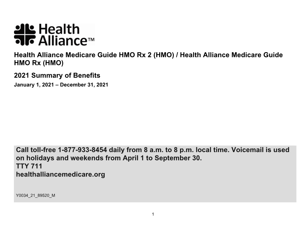 Health Alliance Medicare Guide HMO Rx 2 (HMO) / Health Alliance Medicare Guide HMO Rx (HMO)