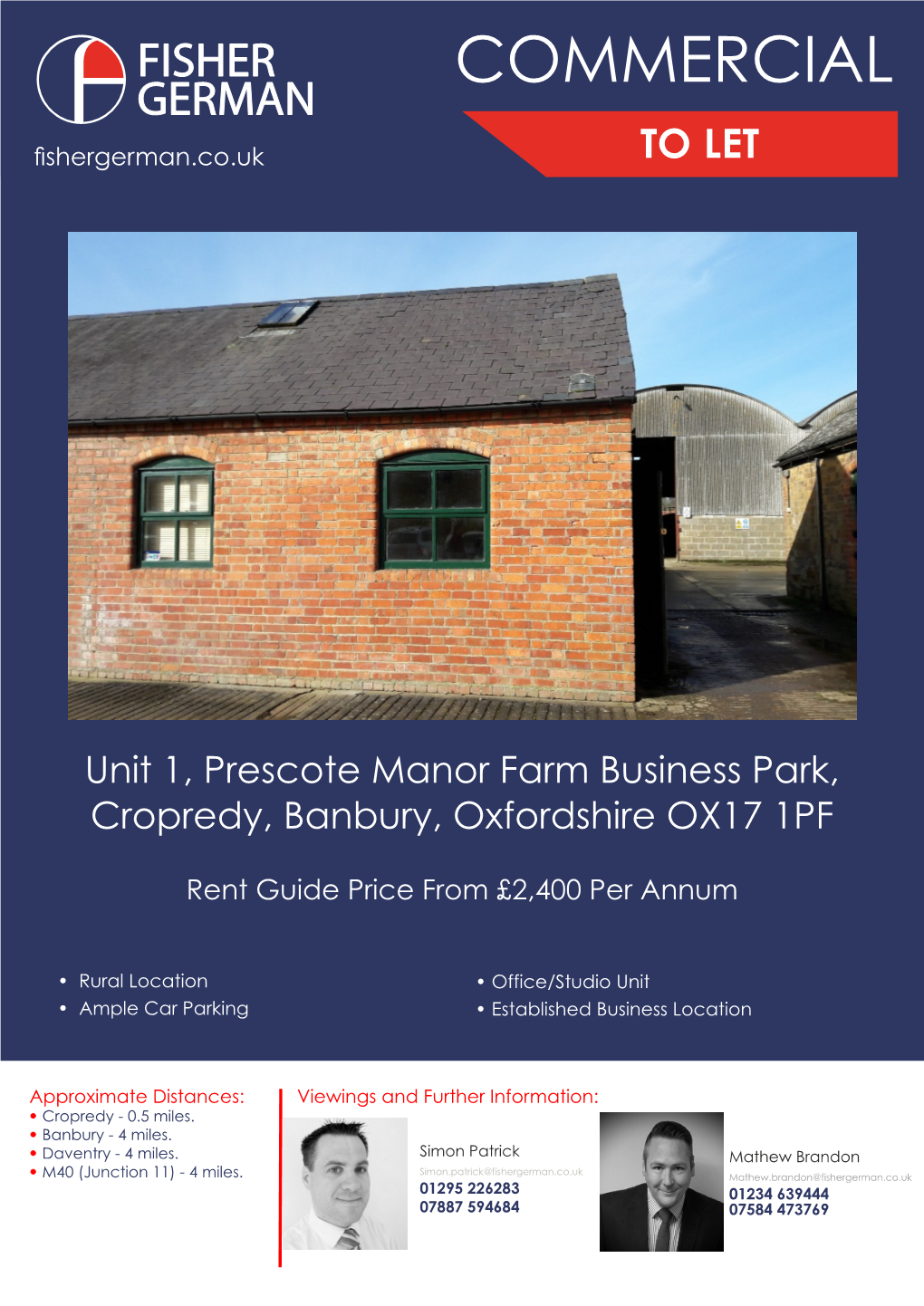 Small Unit 1 Particulars, Prescote Manor Farm