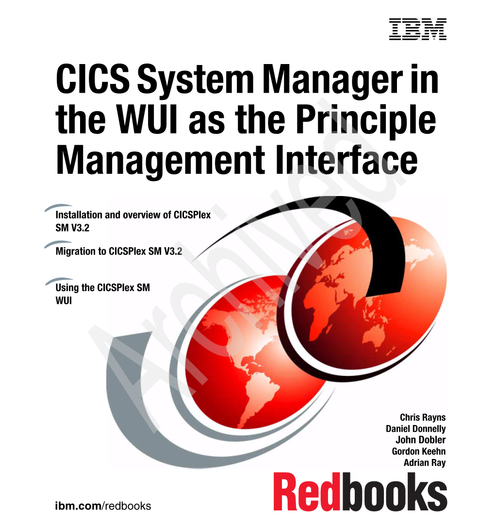 CICS System Manager in the WUI As the Principle Management Interface