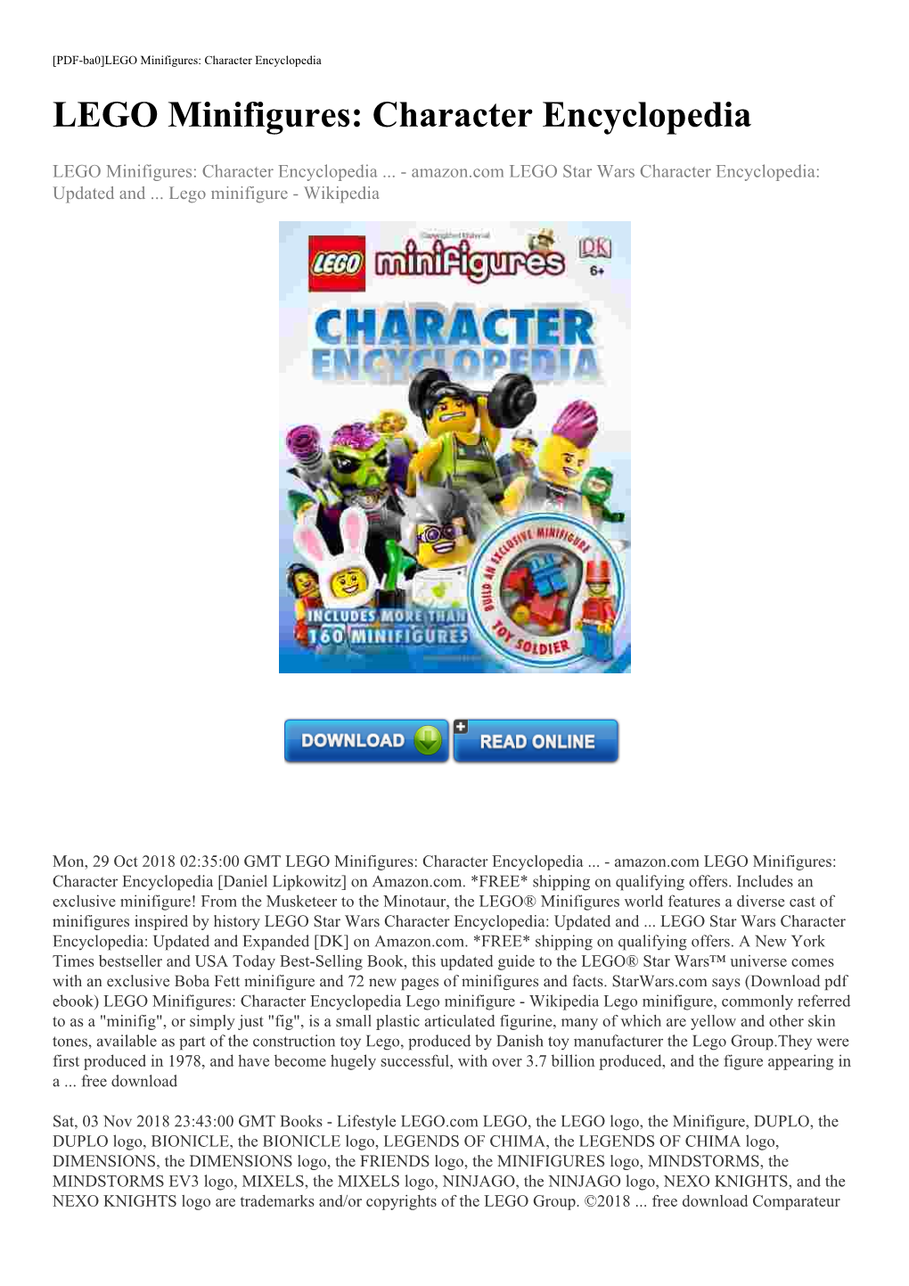 LEGO Minifigures: Character Encyclopedia LEGO Minifigures: Character Encyclopedia