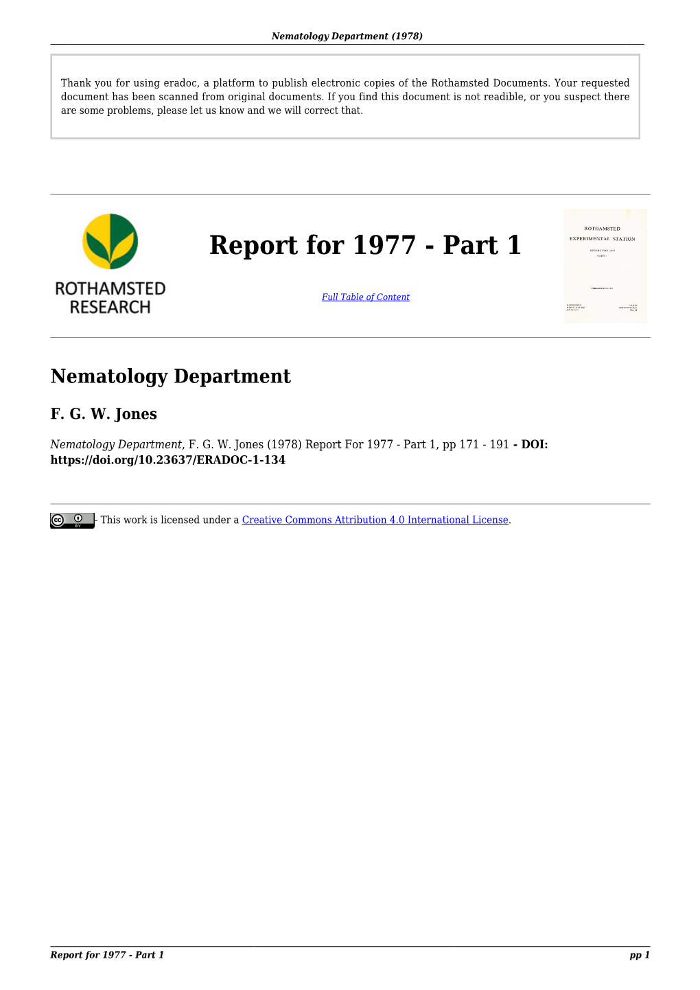Report for 1977 - Part 1