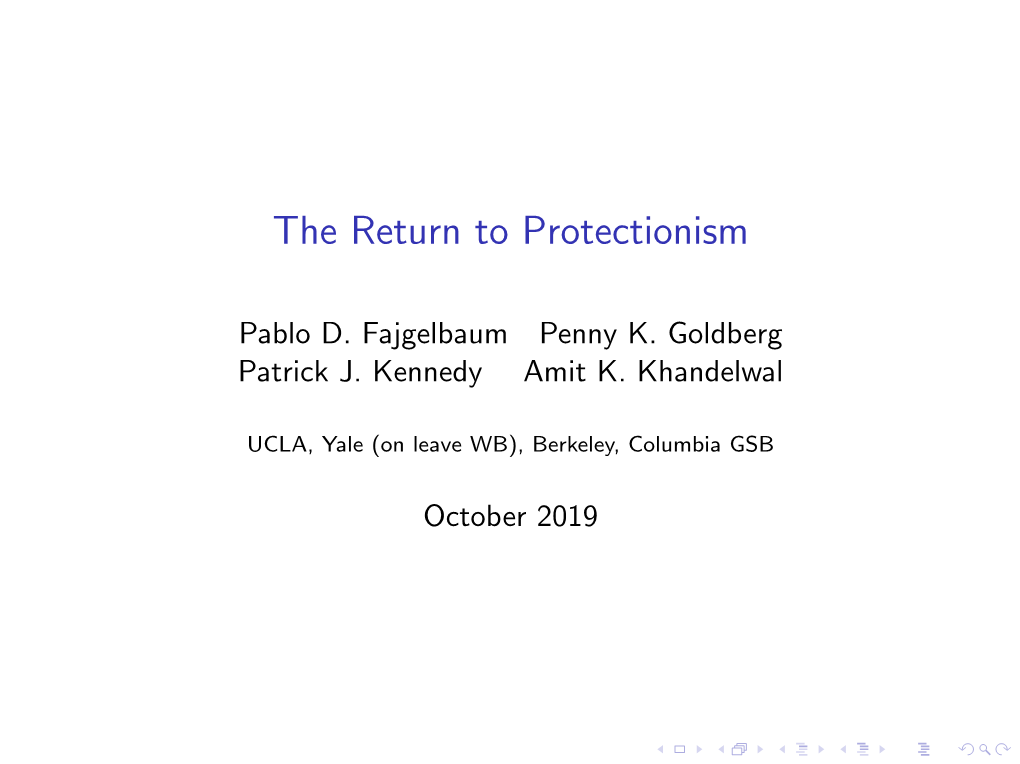 The Return to Protectionism