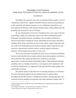 Grounding Is Not Causation (Forthcoming, Philosophical Perspectives; Please Cite Published Version)