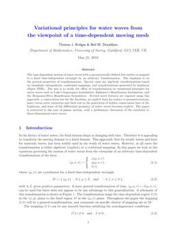 Variational Principles for Water Waves from the Viewpoint of a Time-Dependent Moving Mesh