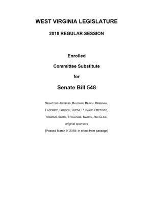 WEST VIRGINIA LEGISLATURE Senate Bill