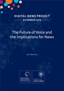 Reuters Institute: the Future of Voice and the Implications for News