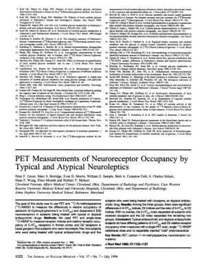 PET Measurements of Neuroreceptor Occupancy by Typical and Atypical Neuroleptics