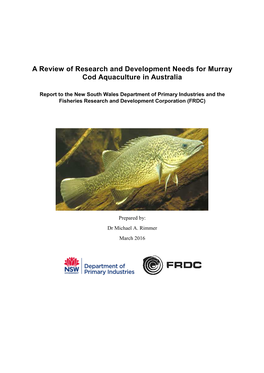 Murray Cod Aquaculture in Australia