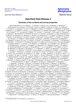 Gaia Early Data Release 3 Special Issue