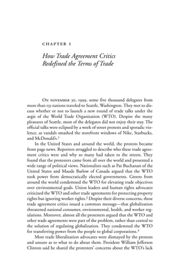 How Trade Agreement Critics Redefined the Terms of Trade
