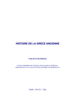 Histoire De La Grèce Ancienne