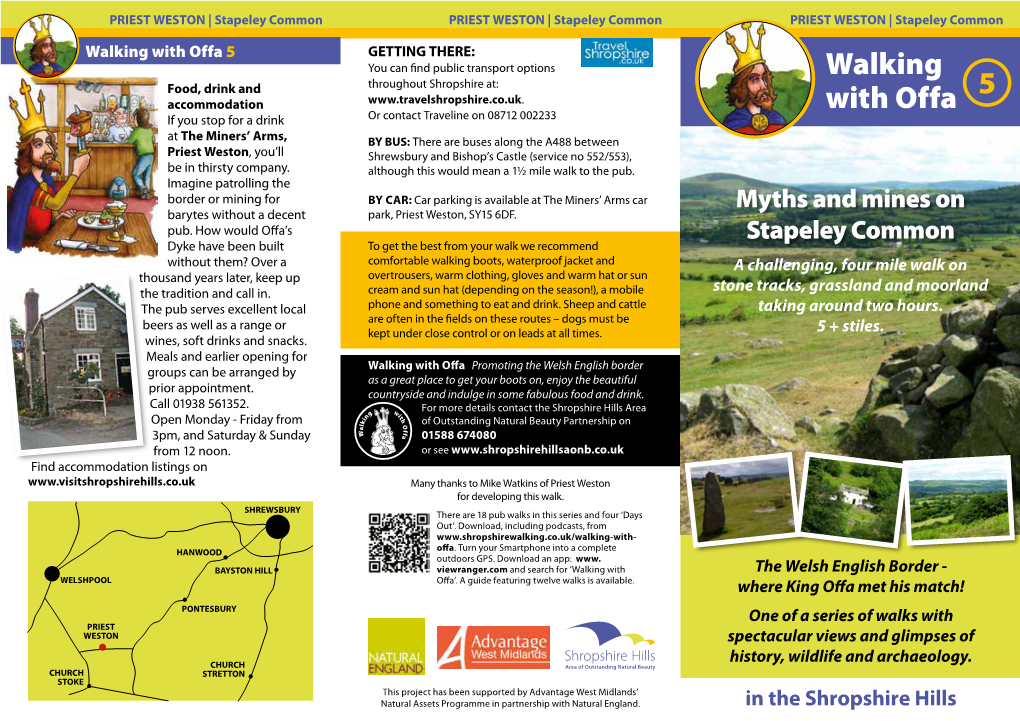 Walking with Offa 5 GETTING THERE: You Can Find Public Transport Options Walking Food, Drink and Throughout Shropshire At: 5 Accommodation