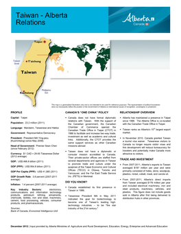 Taiwan - Alberta Relations