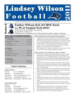 Football Game Notes 102911 West Virginia Tech.Indd