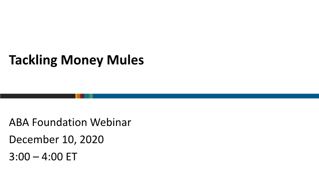 Tackling Money Mules