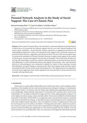 Personal Network Analysis in the Study of Social Support: the Case of Chronic Pain
