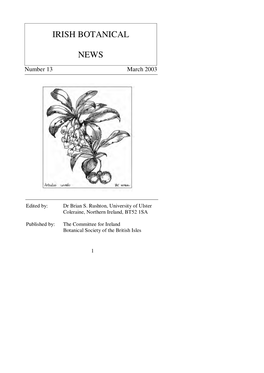 Irish Botanical News, Co-Opted 1995 Mr C