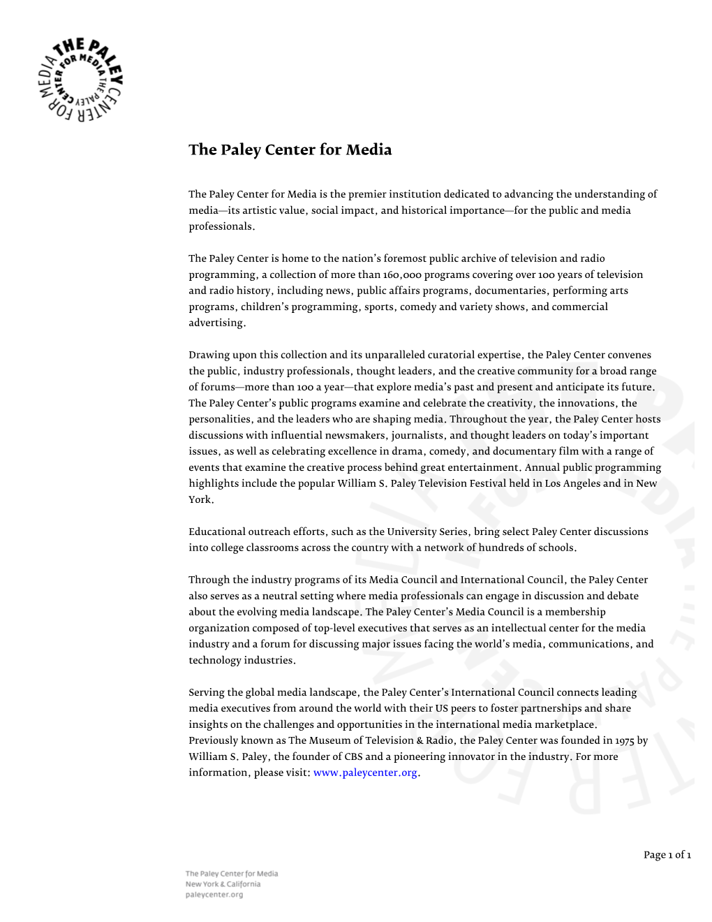 The Paley Center for Media