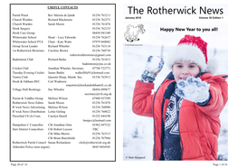 The Rotherwick News January 2018 Volume 30 Edition 1 Church Warden Richard Blackmore 01256 762571