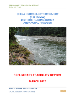 Preliminary Feasibility Report March 2012