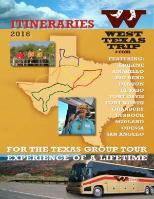 West Texas Trip Itineraries