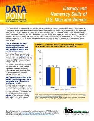 Literacy and Numeracy Skills of U.S. Men and Women Ages 16–65