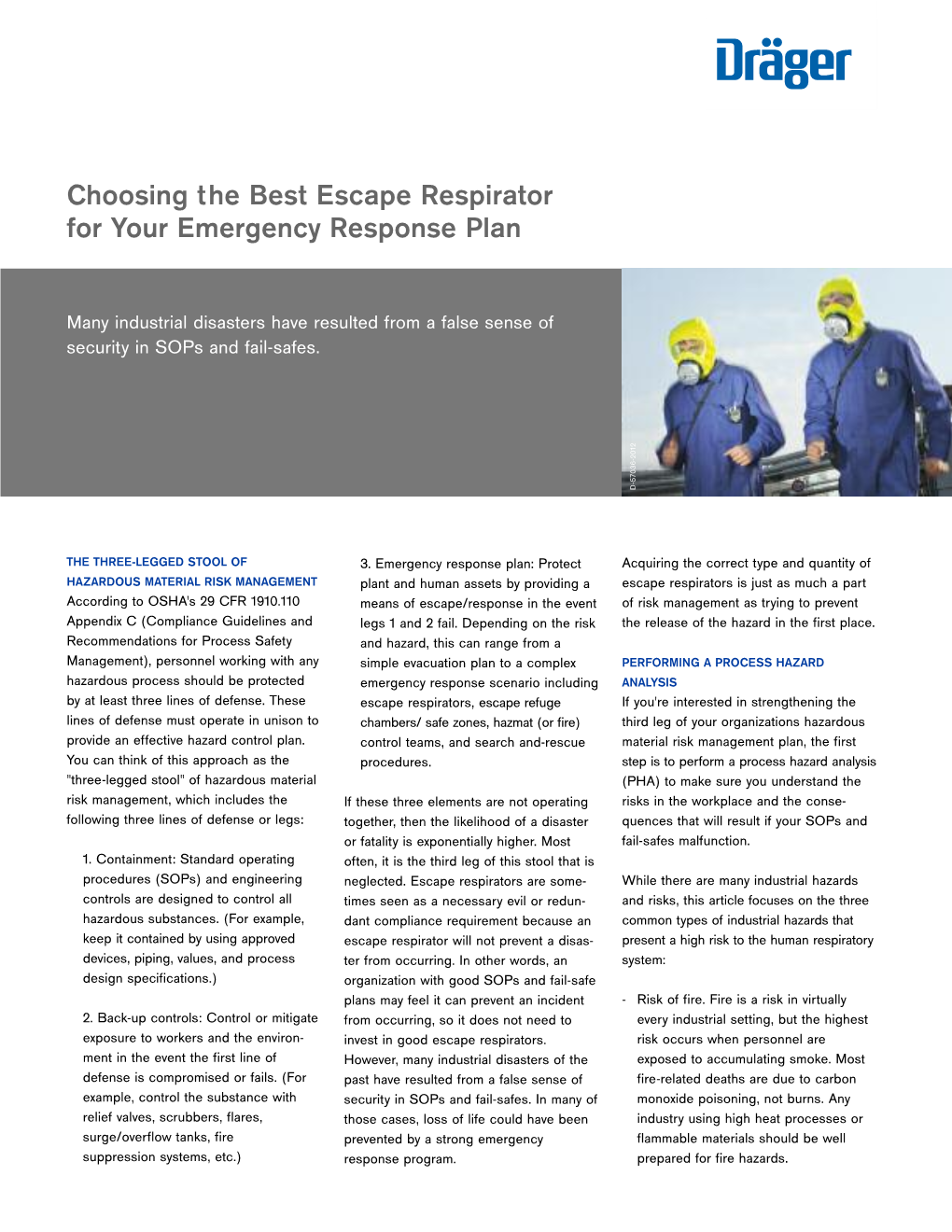 Choosing the Best Escape Respirator for Your Emergency Response Plan