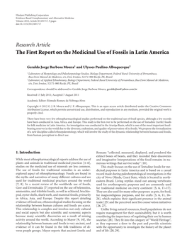 The First Report on the Medicinal Use of Fossils in Latin America