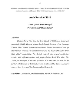 Arab Revolt of 1916