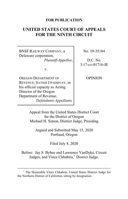 OPINION REVENUE; SATISH UPADHYAY, in His Official Capacity As Acting Director of the Oregon Department of Revenue, Defendants-Appellants
