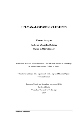 Hplc Analysis of Nucleotides