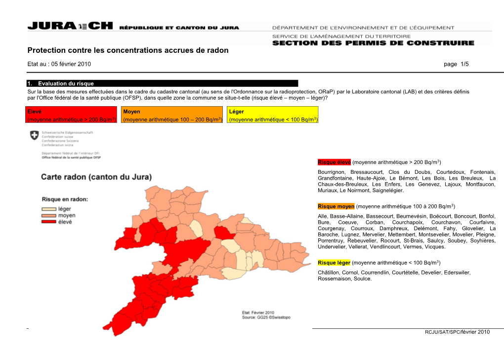 Protection Contre Les Concentrations Accrues En Radon