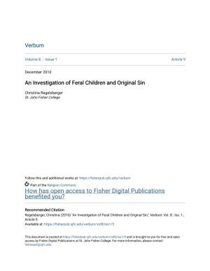An Investigation of Feral Children and Original Sin