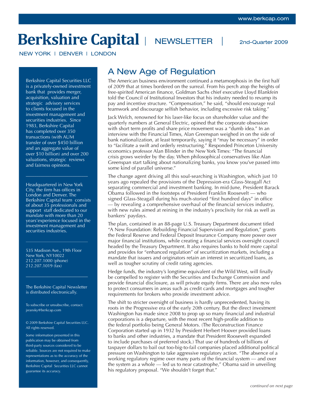 A New Age of Regulation