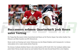 Buccaneers Nehmen Quarterback Josh Rosen Unter Vertrag,NFL