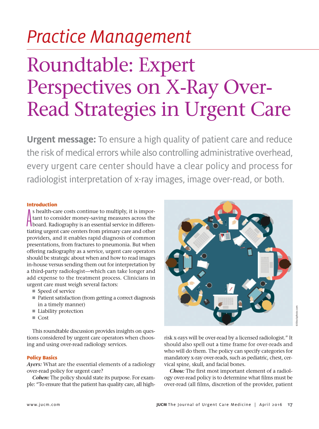 Practice Management Roundtable: Expert Perspectives on X-Ray Over- Read Strategies in Urgent Care