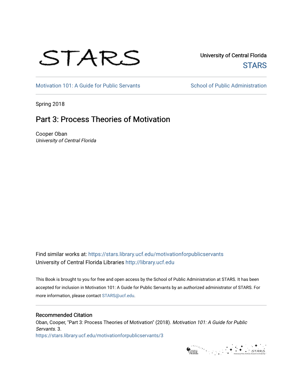Part 3: Process Theories of Motivation
