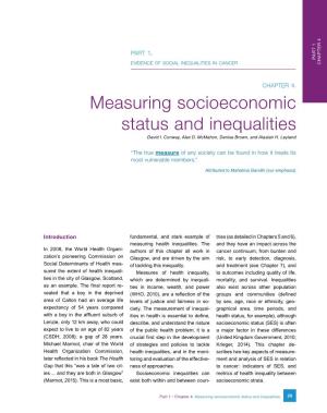 Measuring Socioeconomic Status and Inequalities David I