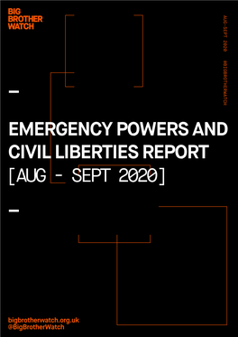 Emergency Powers and Civil Liberties Report AUG-SEPT 2020